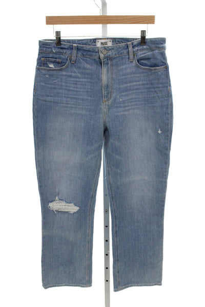 Paige Women Ankle Jeans Blue Mid Rise Cotton Inseam 25 Size 32