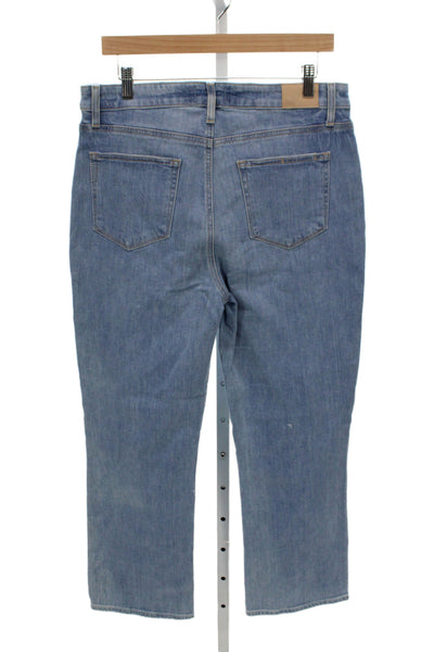 Paige Women Ankle Jeans Blue Mid Rise Cotton Inseam 25 Size 32