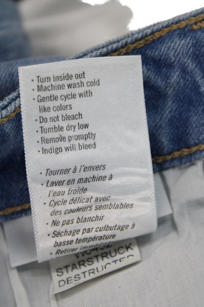Paige Women Ankle Jeans Blue Mid Rise Cotton Inseam 25 Size 32