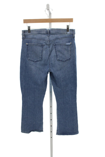 7 For All Mankind Womens Cropped Blue High Rise Jeans Cotton Blend Size 30