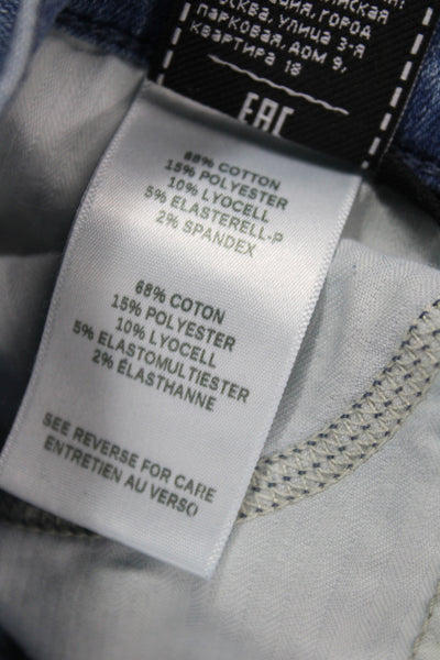 7 For All Mankind Womens Cropped Blue High Rise Jeans Cotton Blend Size 30