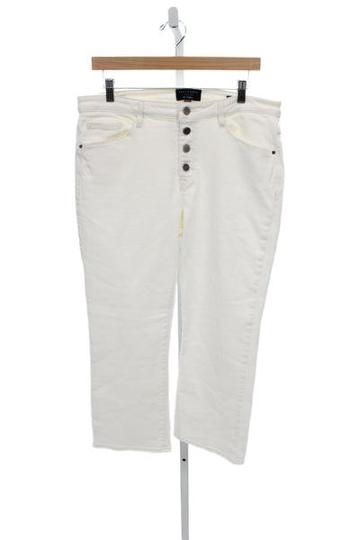 Sanctuary Womens Cropped White Jeans Mid Rise 25 Inseam Size 33