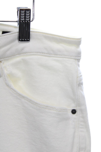 Sanctuary Womens Cropped White Jeans Mid Rise 25 Inseam Size 33
