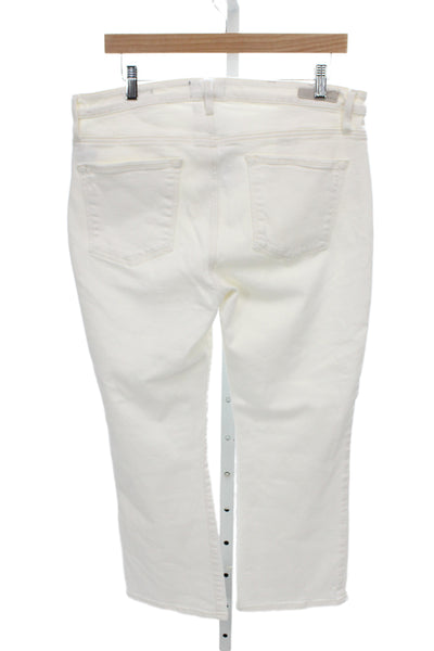 Sanctuary Womens Cropped White Jeans Mid Rise 25 Inseam Size 33