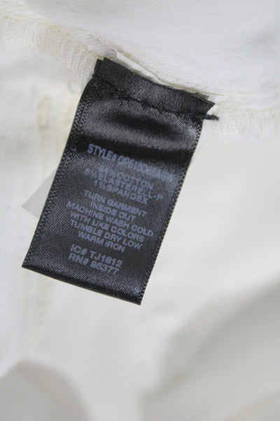 Sanctuary Womens Cropped White Jeans Mid Rise 25 Inseam Size 33