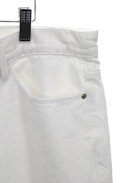 Frame Womens White Cropped Mid Rise Jeans Cotton Blend Size 32