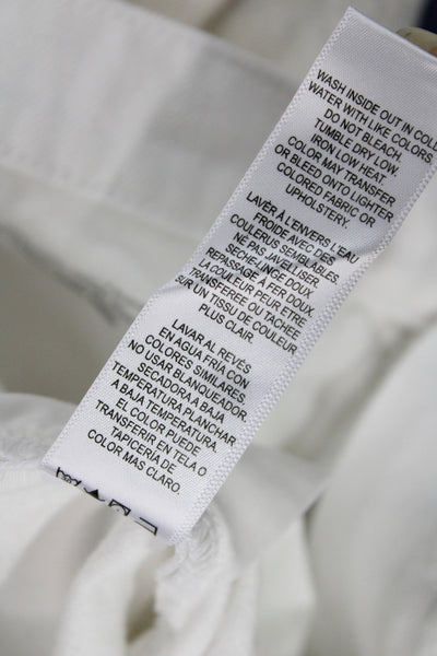 Frame Womens White Cropped Mid Rise Jeans Cotton Blend Size 32