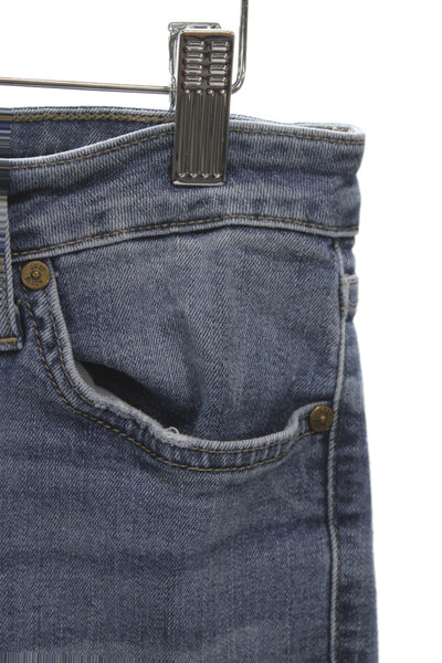 Just Black Womens Cropped Blue Mid Rise Cotton Blend Jeans Size 31