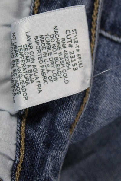 Just Black Womens Cropped Blue Mid Rise Cotton Blend Jeans Size 31