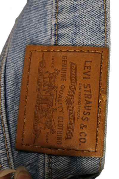 Levis Women Straight Jeans Blue Cotton Blend Mid Rise 28 Inseam 90s Size 32