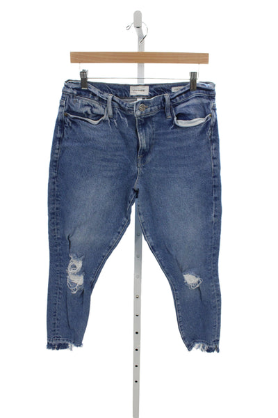 Frame Womens Skinny Jeans Blue High Rise Cotton Blend Size 32