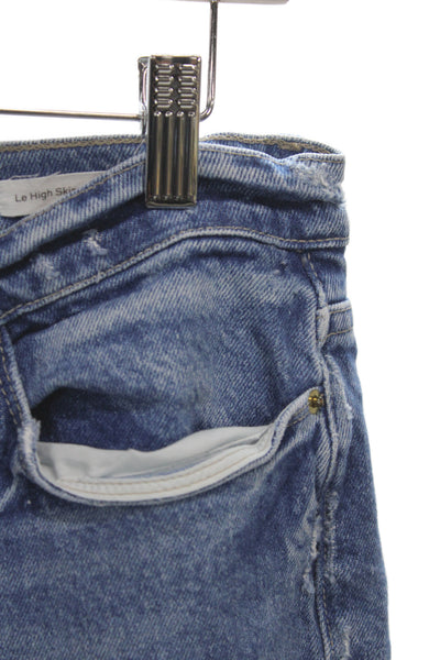 Frame Womens Skinny Jeans Blue High Rise Cotton Blend Size 32