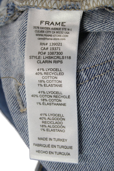Frame Womens Skinny Jeans Blue High Rise Cotton Blend Size 32