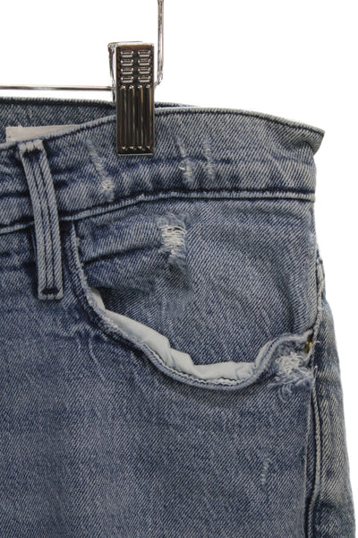 Frame Womens Straight Jeans Blue Mid Rise Cotton Blend Size 32