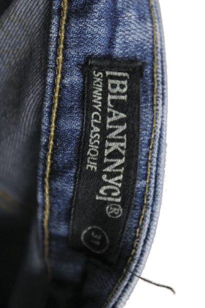 BLANKNYC Women Skinny Blue Mid Rise Cotton Blend Jeans Size 31
