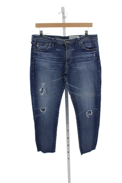 AG Adriano Goldschmied Womens Ankle Jeans Blue Cotton Mid Rise Size 32