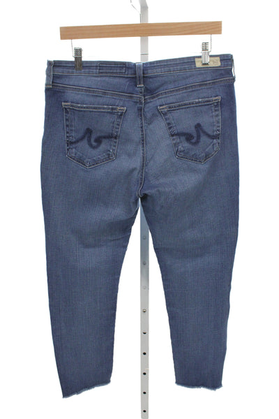 AG Adriano Goldschmied Womens Ankle Jeans Blue Cotton Mid Rise Size 32