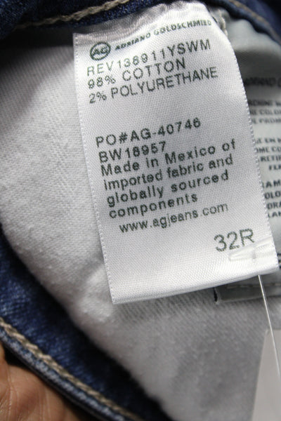 AG Adriano Goldschmied Womens Ankle Jeans Blue Cotton Mid Rise Size 32