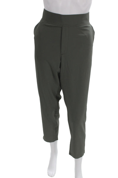 Athleta Women Ankle Pants Green Polyester Pull On Solid Size 12
