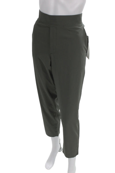 Athleta Women Ankle Pants Green Polyester Pull On Solid Size 12