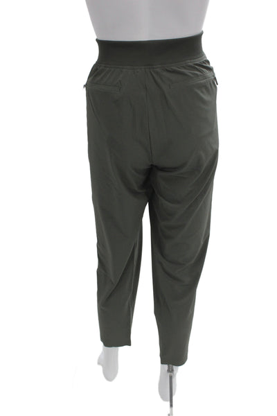 Athleta Women Ankle Pants Green Polyester Pull On Solid Size 12