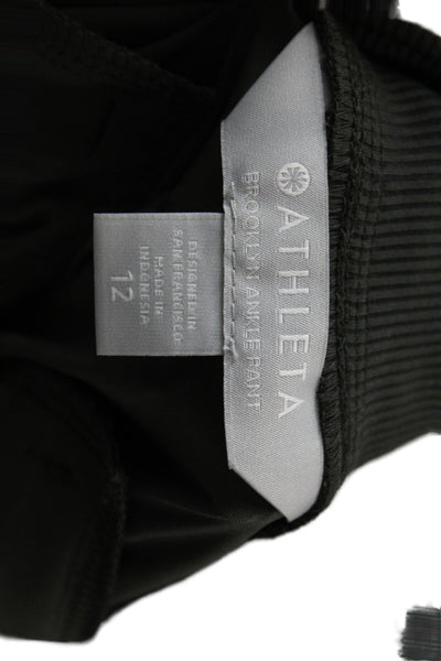 Athleta Women Ankle Pants Green Polyester Pull On Solid Size 12