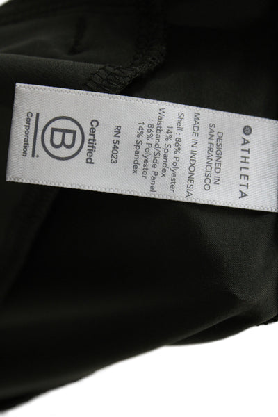 Athleta Women Ankle Pants Green Polyester Pull On Solid Size 12