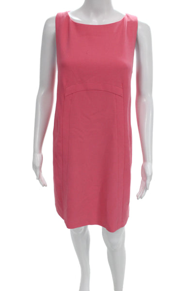 Trina Turk Women Shift Dress Pink Boat Neck Sleeveless Short Polyester Size 6