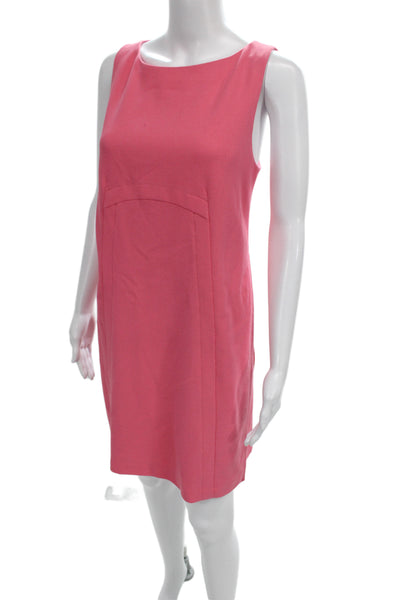 Trina Turk Women Shift Dress Pink Boat Neck Sleeveless Short Polyester Size 6
