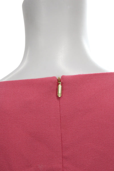 Trina Turk Women Shift Dress Pink Boat Neck Sleeveless Short Polyester Size 6