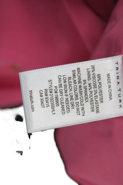 Trina Turk Women Shift Dress Pink Boat Neck Sleeveless Short Polyester Size 6