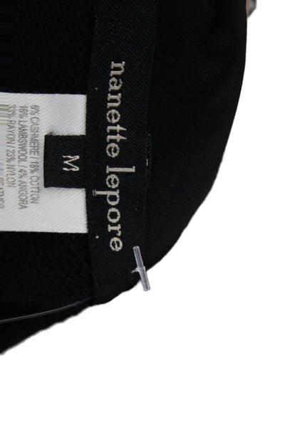 Nanette Lepore Womens Vest Black Rayon V Neck Button Size M