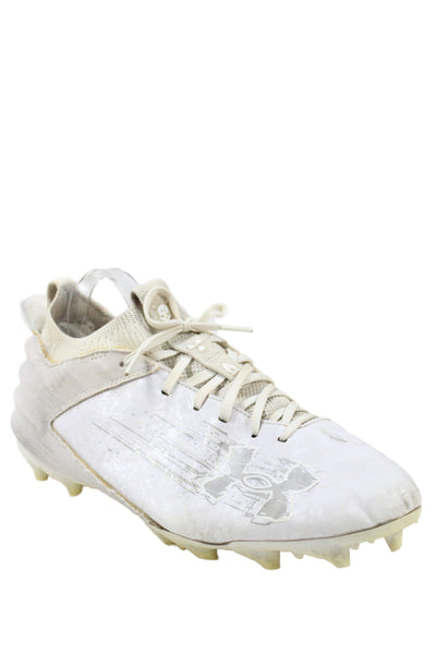 Under Armour Men's Canvas Laced Front  Cleats White Size 11.5