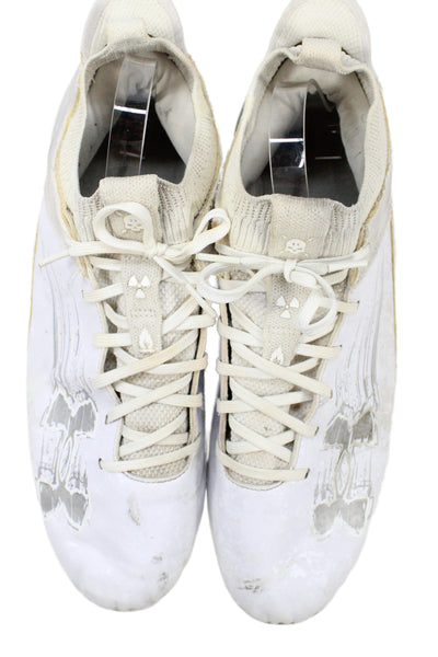 Under Armour Men's Canvas Laced Front  Cleats White Size 11.5