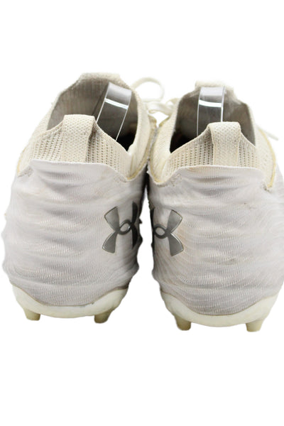 Under Armour Men's Canvas Laced Front  Cleats White Size 11.5