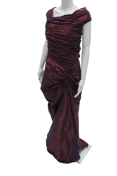 Tadashi Women Maxi Off Shoulder Purple Full Length Dress Size 16
