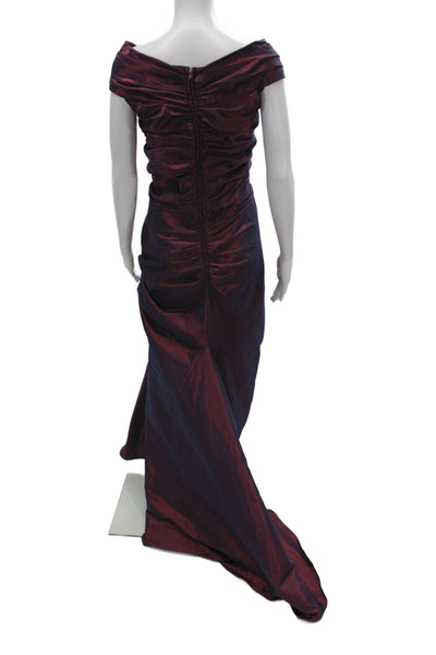Tadashi Women Maxi Off Shoulder Purple Full Length Dress Size 16