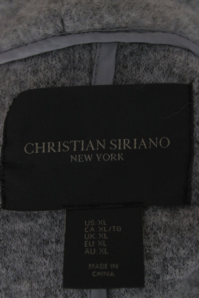 Christian Siriano Women Gray Wool Blend Ombre Overcoat Open Front Size XL