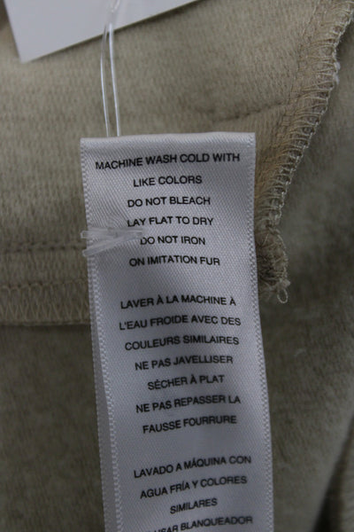 Michael Michael Kors Womens Full Zipper Beige Cotton Crew Neck Sweater Size XL