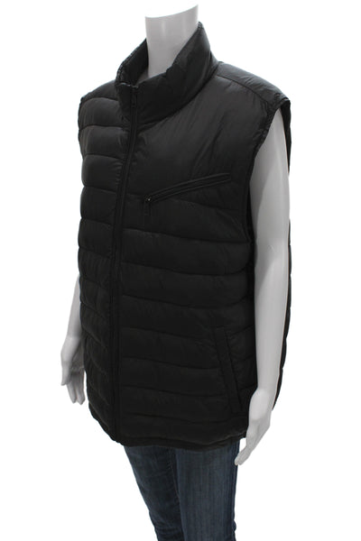 Cole Haan Womens Quilted Nylon Vest Black Size XL