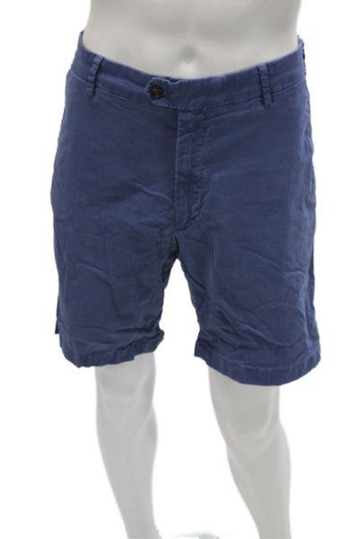 Peter Millar Mens Blue Cotton Chino Shorts Size 38