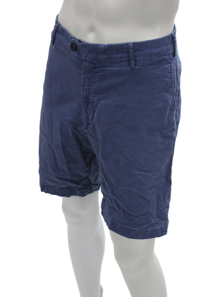 Peter Millar Mens Blue Cotton Chino Shorts Size 38