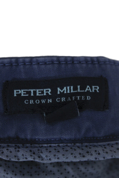 Peter Millar Mens Blue Cotton Chino Shorts Size 38
