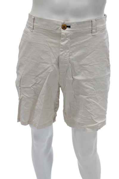 Johnnie-o Mens Chino Shorts Beige Pima Cotton Button Closure Size 40