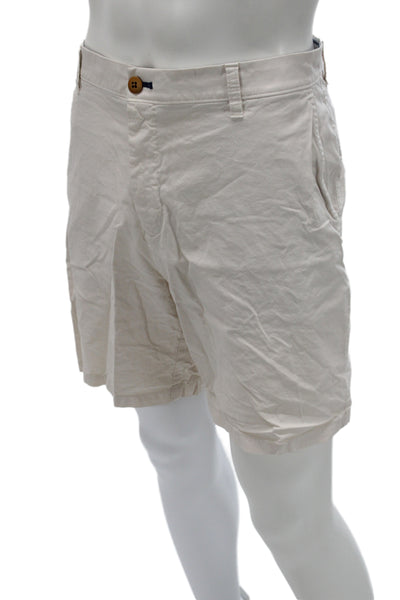Johnnie-o Mens Chino Shorts Beige Pima Cotton Button Closure Size 40