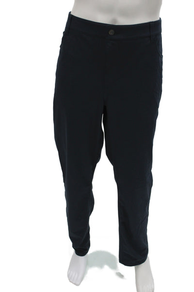 Johnnie-o Mens Khakis Blue Polyester Button Golf Inseam 32 Size 40