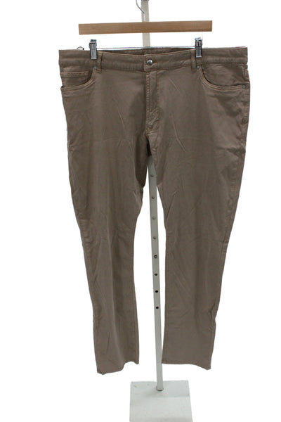 Peter Millar Mens Chino Pants Beige Tencel Button Inseam 32 Size 40