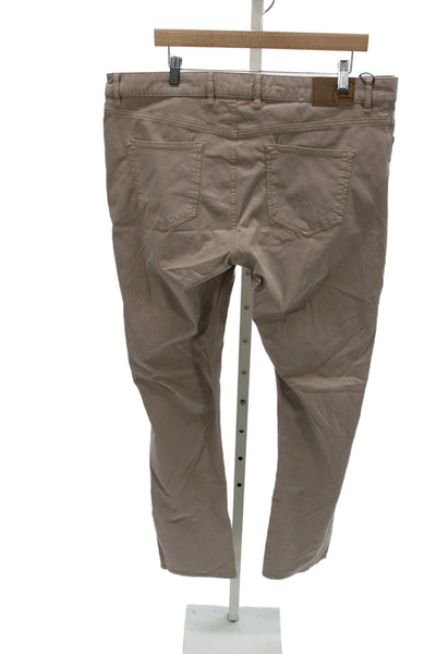 Peter Millar Mens Chino Pants Beige Tencel Button Inseam 32 Size 40