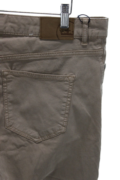 Peter Millar Mens Chino Pants Beige Tencel Button Inseam 32 Size 40