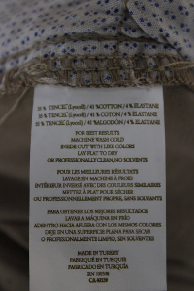 Peter Millar Mens Chino Pants Beige Tencel Button Inseam 32 Size 40
